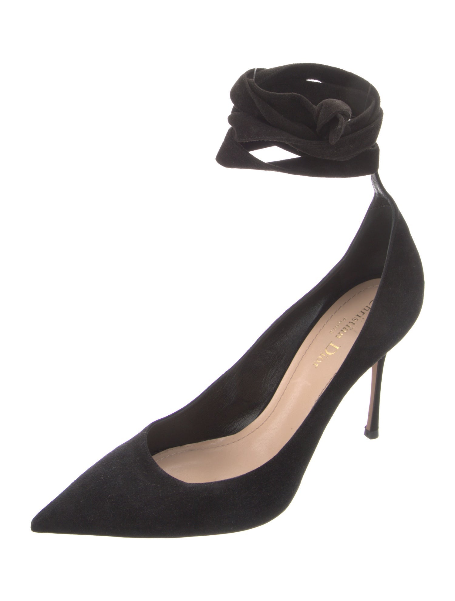 Christian Dior Suede D'Orsay Pumps